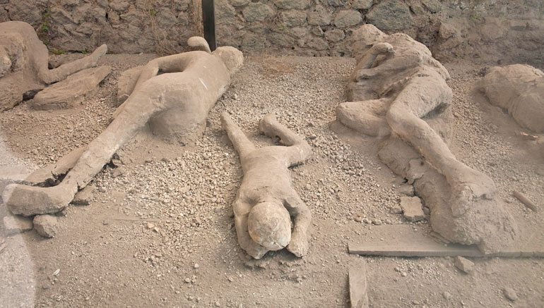 Dead bodies in Pompeii